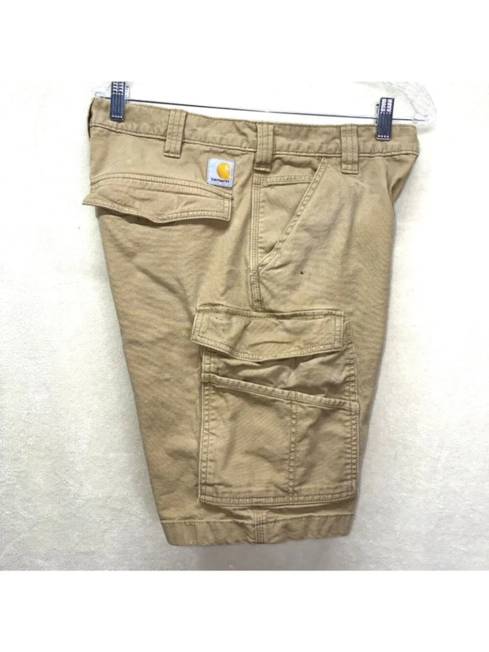 Carhartt RipStop Relaxed Fit Cargo Shorts Khaki Utility Workwear Men 32 #b